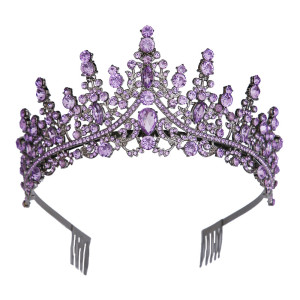 Halloween Alloy Crystal Crown Wedding Ball Party Bridal Crown