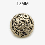 12MM Patterned totem metal snap button charms