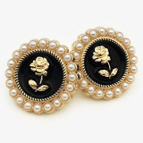 20MM Pearl Rose Metal snap button charms