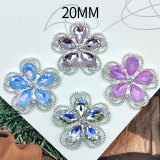 20MM  Water Diamond flower  snap button charms