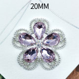 20MM  Water Diamond flower  snap button charms