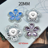 20MM  Water Diamond flower  snap button charms