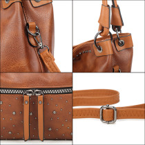 Tote bag, rivet handbag, women bags, diagonal cross bag