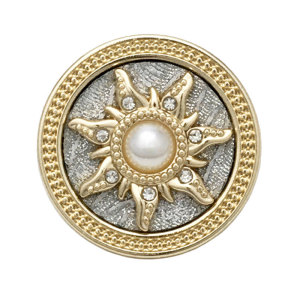 20MM Sun Pearl with Diamonds metal snap button charms