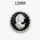12MM Metal  Mingyuan Fengmei's head adorned with diamonds snap button charms