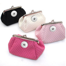 Fabric coin purse, key card bag, headphone data cable, USB storage bag fit 20MM  Snaps button jewelry wholesale