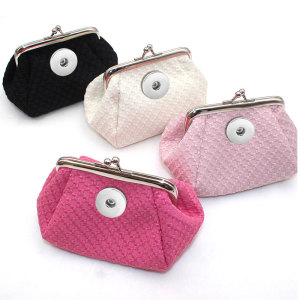 Fabric coin purse, key card bag, headphone data cable, USB storage bag fit 20MM  Snaps button jewelry wholesale