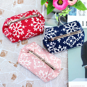 Fabric coin purse, family style hand-held key bag