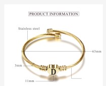 26 letter stainless steel bracelet titanium steel love letter bracelet open ladies  bracelet