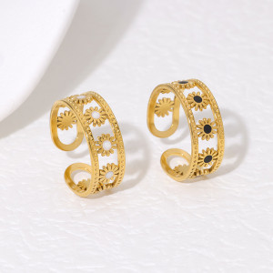 Stainless steel flower oil dripping open ring