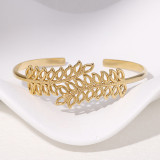 Stainless steel hollow leaf bracelet