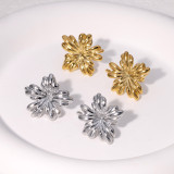 Stainless steel flower earrings