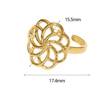 Stainless steel flower open ring