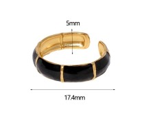 Stainless Steel Dripping Oil Bamboo Knot Open Ring