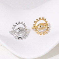 Stainless Steel Devil's Eye Open Ring