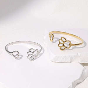 Stainless steel cat paw love bracelet
