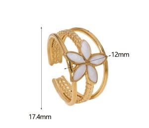 Stainless steel flower oil dripping open ring