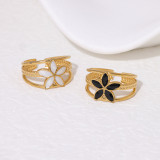 Stainless steel flower oil dripping open ring