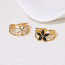 Stainless steel flower oil dripping open ring