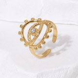 Stainless Steel Devil's Eye Open Ring