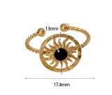 Stainless steel sunflower blossom ring