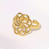 Stainless steel flower open ring