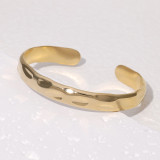 Stainless steel irregular hammer pattern bracelet