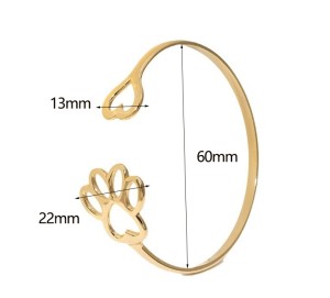 Stainless steel cat paw love bracelet