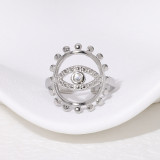 Stainless Steel Devil's Eye Open Ring