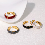 Stainless Steel Dripping Oil Bamboo Knot Open Ring