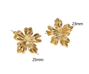 Stainless steel flower earrings