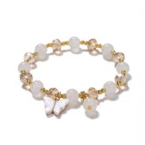 Butterfly Crystal Glass Children's Beaded Bracelet