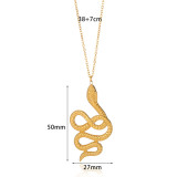 Stainless steel snake shaped pendant hip-hop necklace