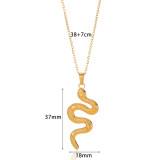 Stainless steel snake shaped pendant hip-hop necklace