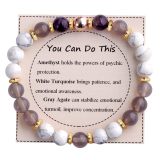 Holiday Gift Balance Protection Bracelet Adjustable Natural Stone Crystal Healing Bracelet