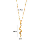 Stainless steel snake shaped pendant hip-hop necklace