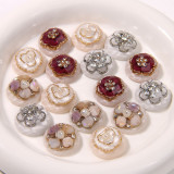 20MM flower Resin snap button charms