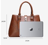 Handbag Fashion Soft Leather Shoulder Bucket Bag 3-Piece Set