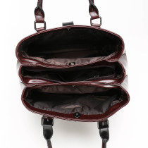 Handbag Fashion Soft Leather Shoulder Bucket Bag 3-Piece Set