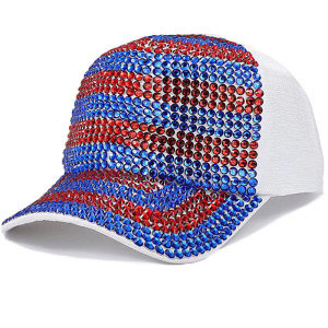 Stick diamond hat, men's and women's colorful rhinestone baseball cap, fashionable duckbill cap