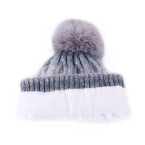 Knitted hat with thickened velvet yarn cap, winter warm hat