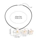 Metal three-dimensional flower necklace, earrings, ring