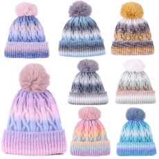 Knitted hat with thickened velvet yarn cap, winter warm hat