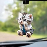 Acrylic Cat 2D Pendant Car Interior Car Hanging Backpack Keychain Decorative Hanging Gift