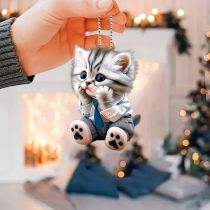 Acrylic Cat 2D Pendant Car Interior Car Hanging Backpack Keychain Decorative Hanging Gift