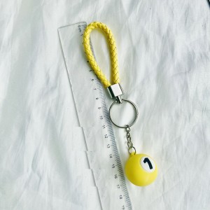 Mini simulation billiards keychain car bag decoration