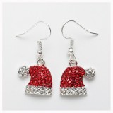 Christmas hat with diamond studded earrings