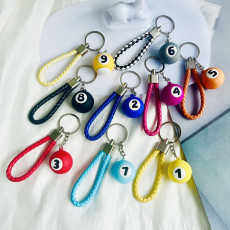 Mini simulation billiards keychain car bag decoration