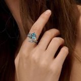 Bohemian Turquoise Dragonfly Sunflower Wrapped Ring