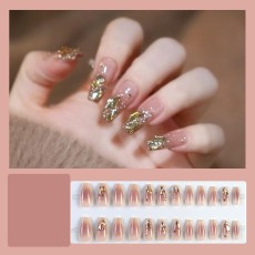 Handmade wearable nail art with silver glitter butterfly nail patches and wearable nail patches (including glue)